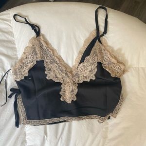Black and Cream Lace Cami